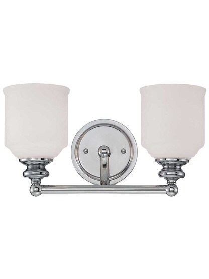 Melrose 2-Light Bath Sconce in Polished Chrome.